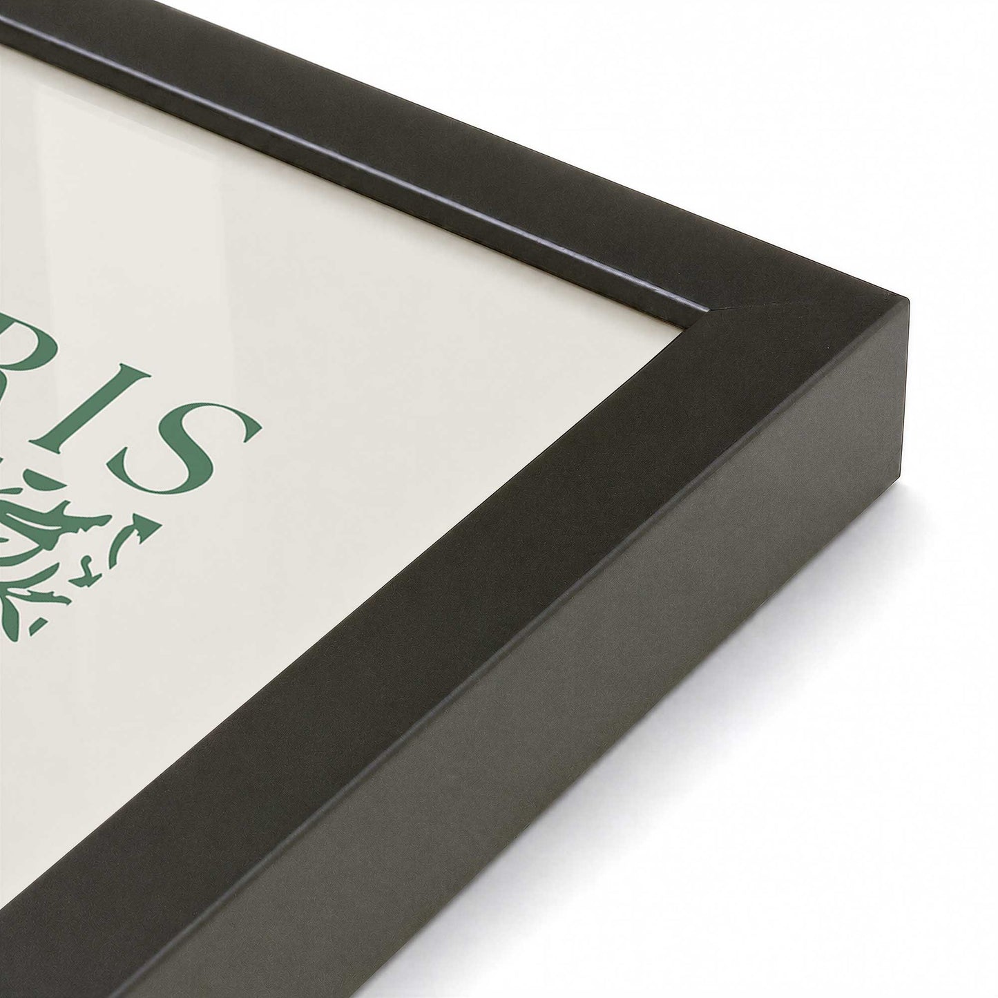[Color:Satin Black], Picture of art in a Satin Black frame at an angle