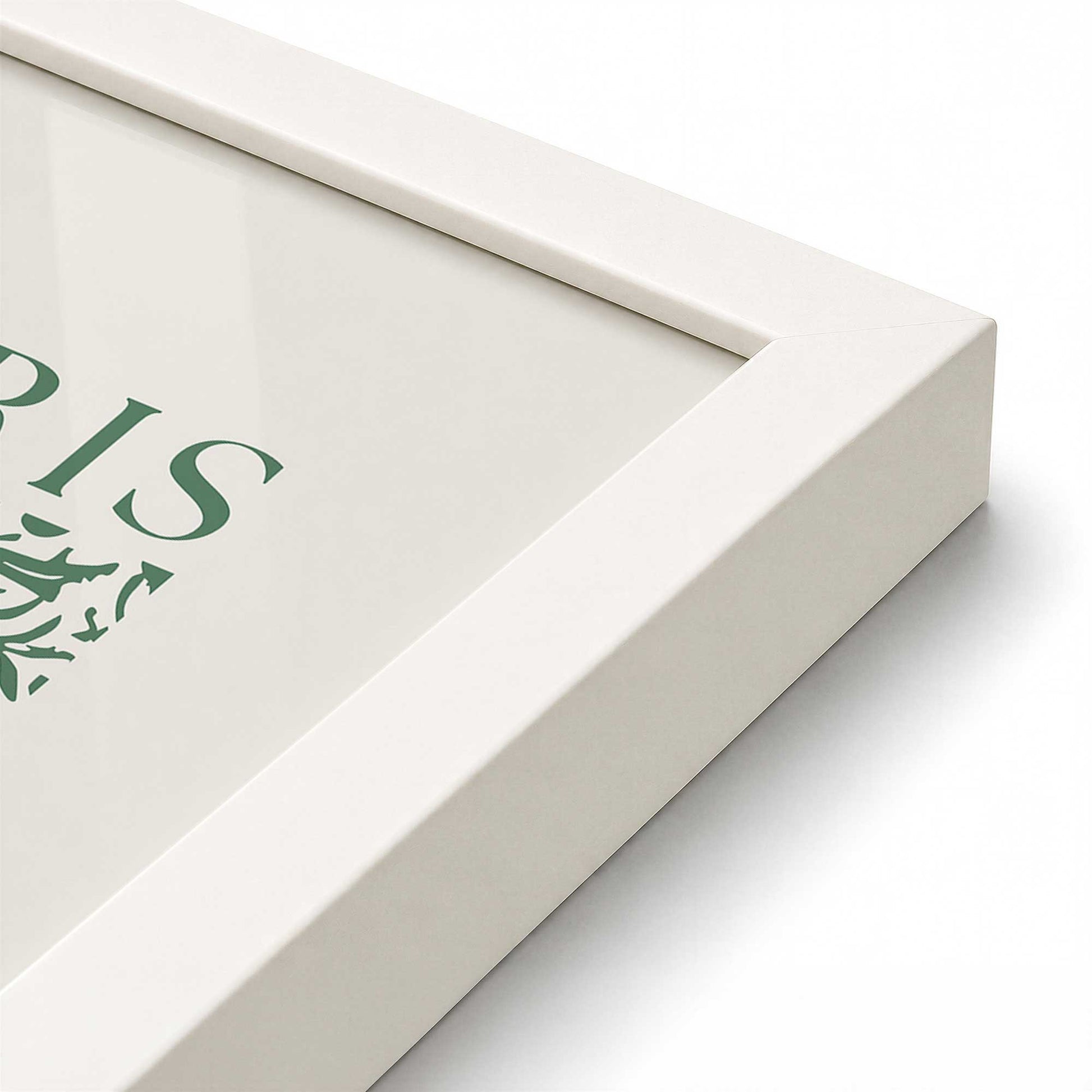 [Color:Opaque White], Picture of art in a Opaque White frame at an angle