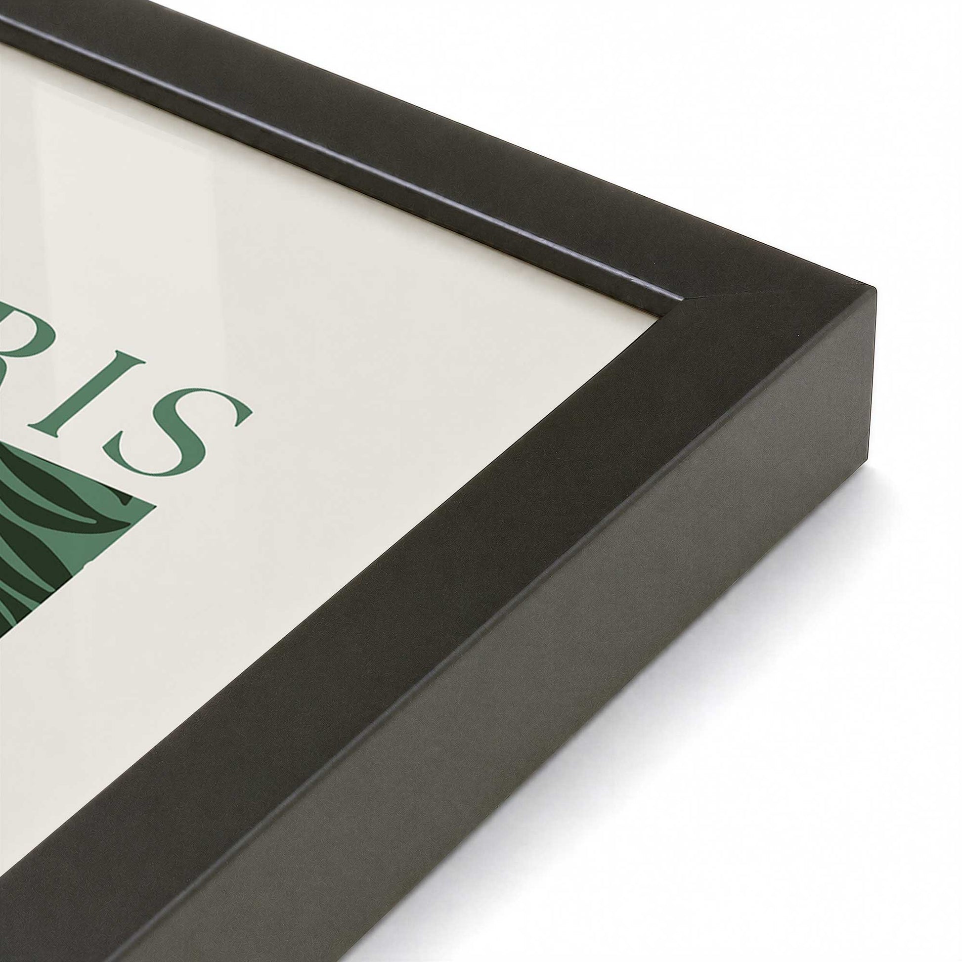 [Color:Satin Black], Picture of art in a Satin Black frame at an angle