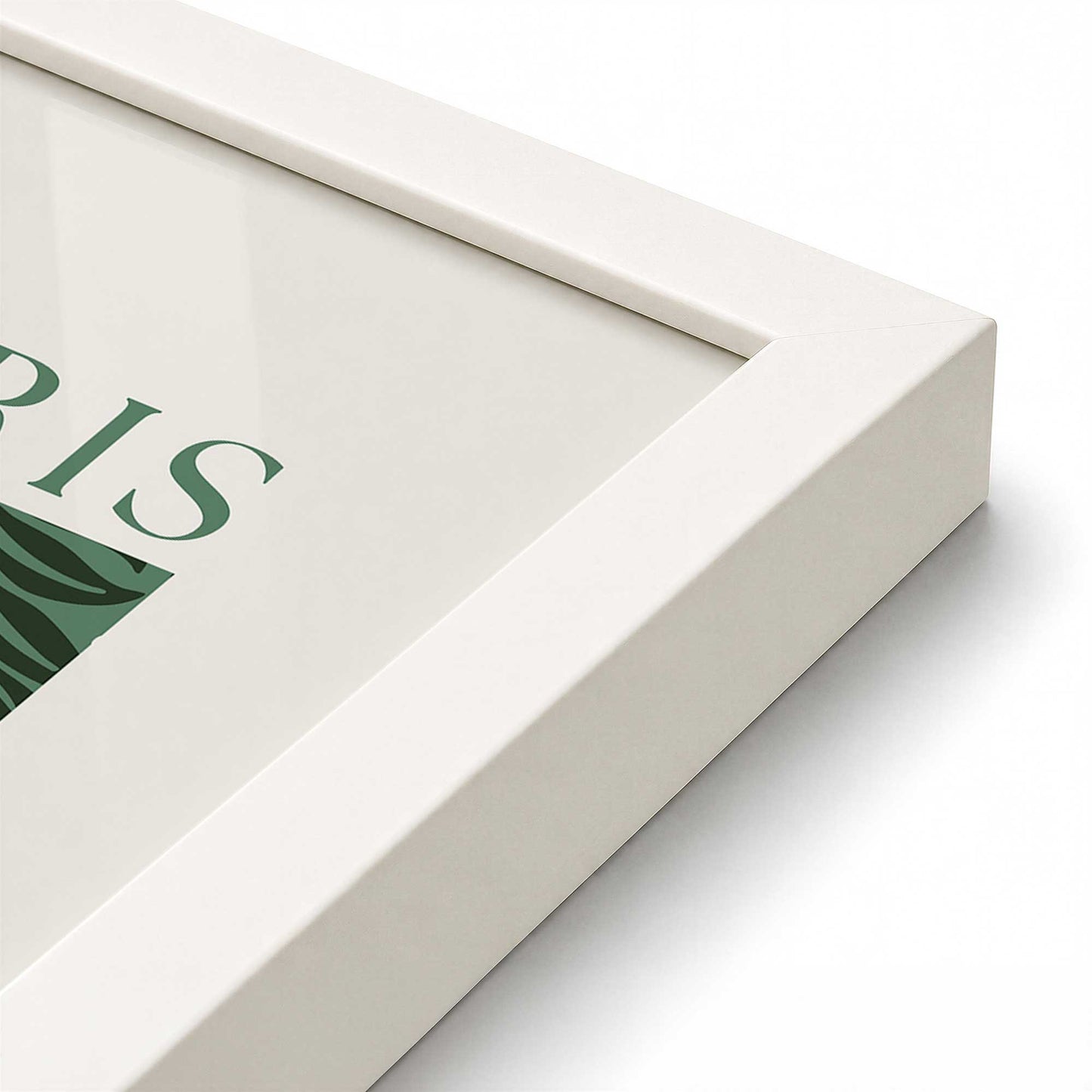 [Color:Opaque White], Picture of art in a Opaque White frame at an angle