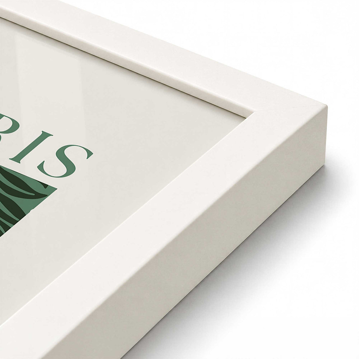 [Color:Opaque White], Picture of art in a Opaque White frame at an angle