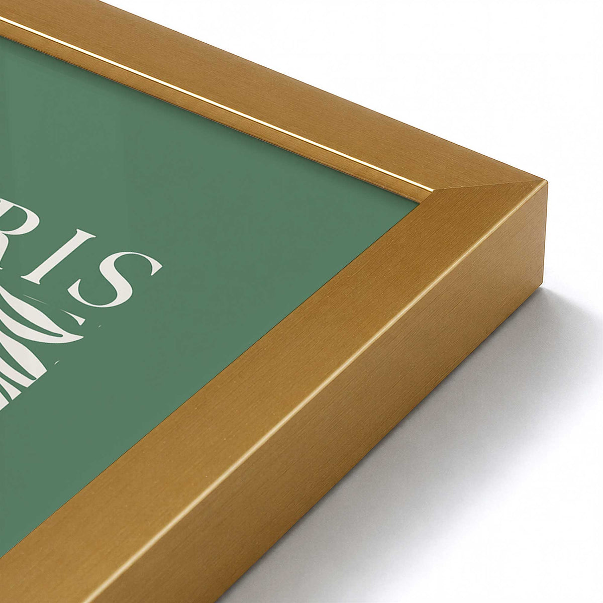 [Color:Polished Gold], Picture of art in a Polished Gold frame at an angle