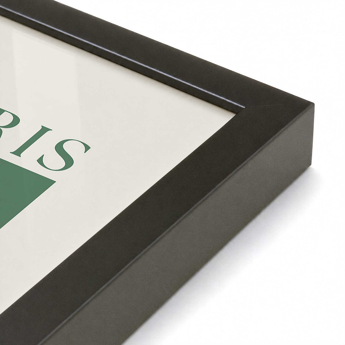 [Color:Satin Black], Picture of art in a Satin Black frame at an angle