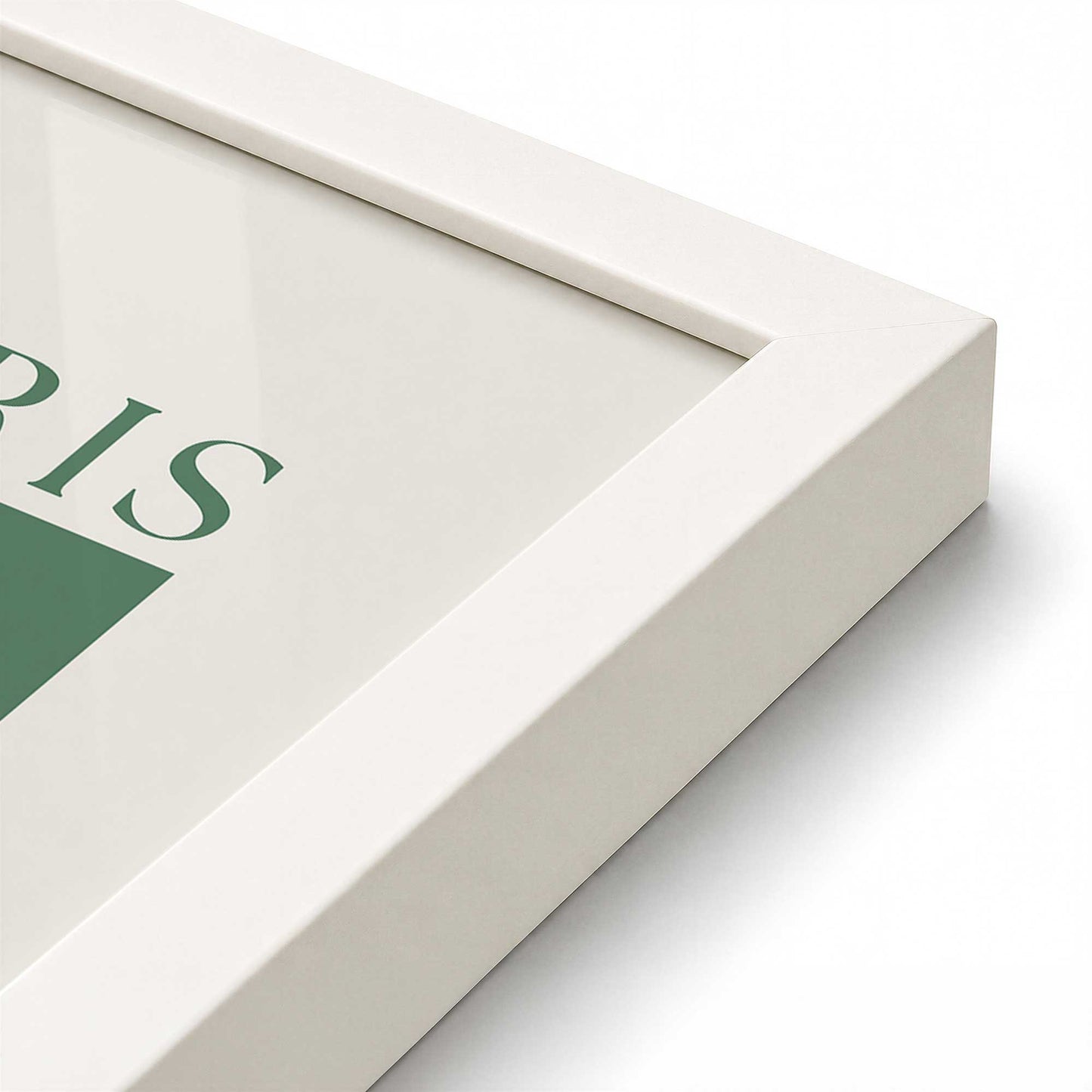 [Color:Opaque White], Picture of art in a Opaque White frame at an angle