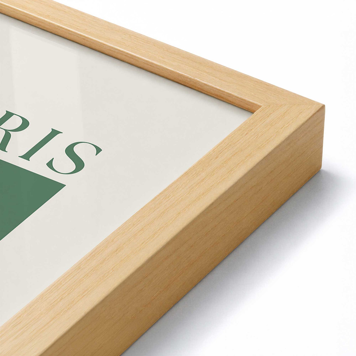 [Color:American Maple], Picture of art in a American Maple frame at an angle