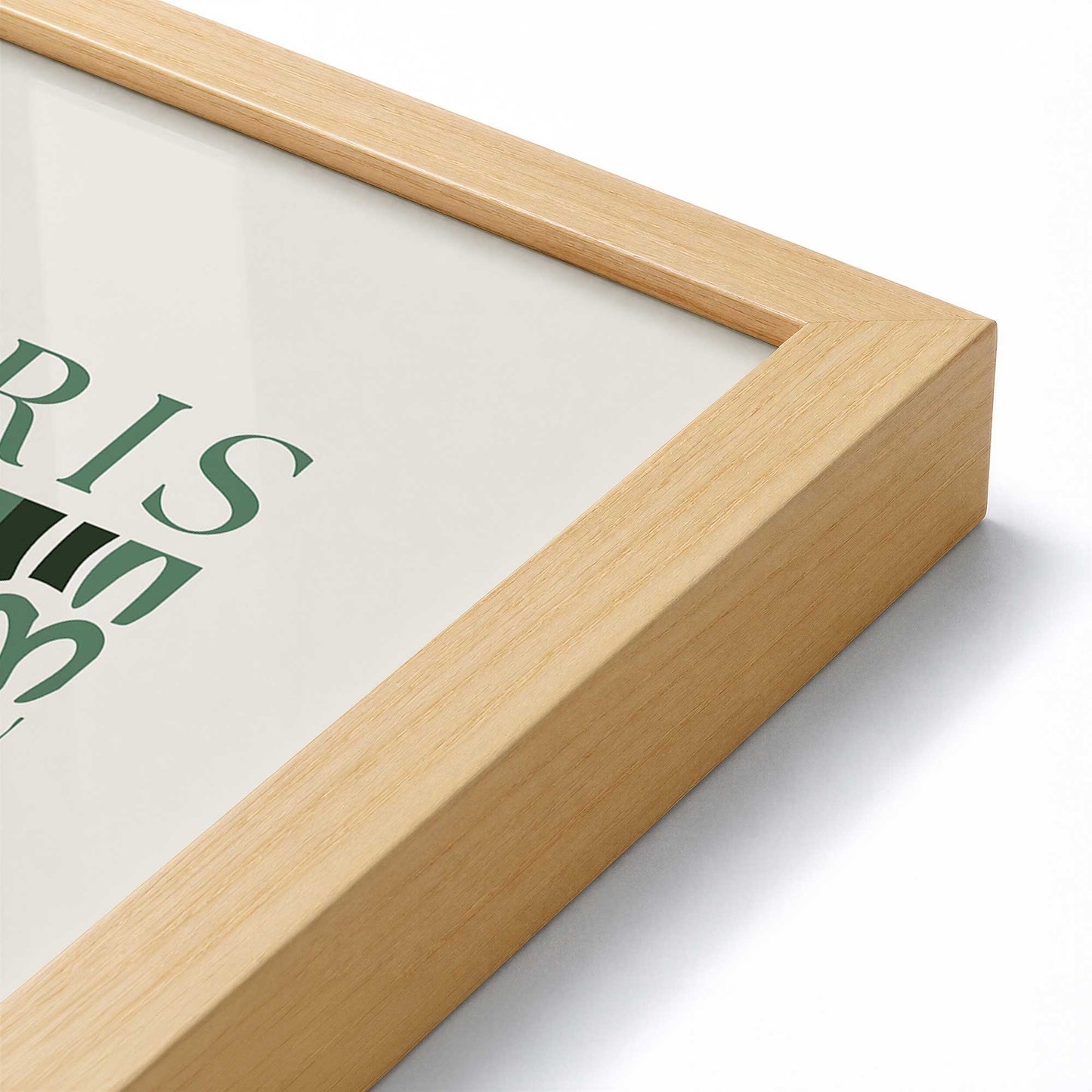 [Color:American Maple], Picture of art in a American Maple frame at an angle