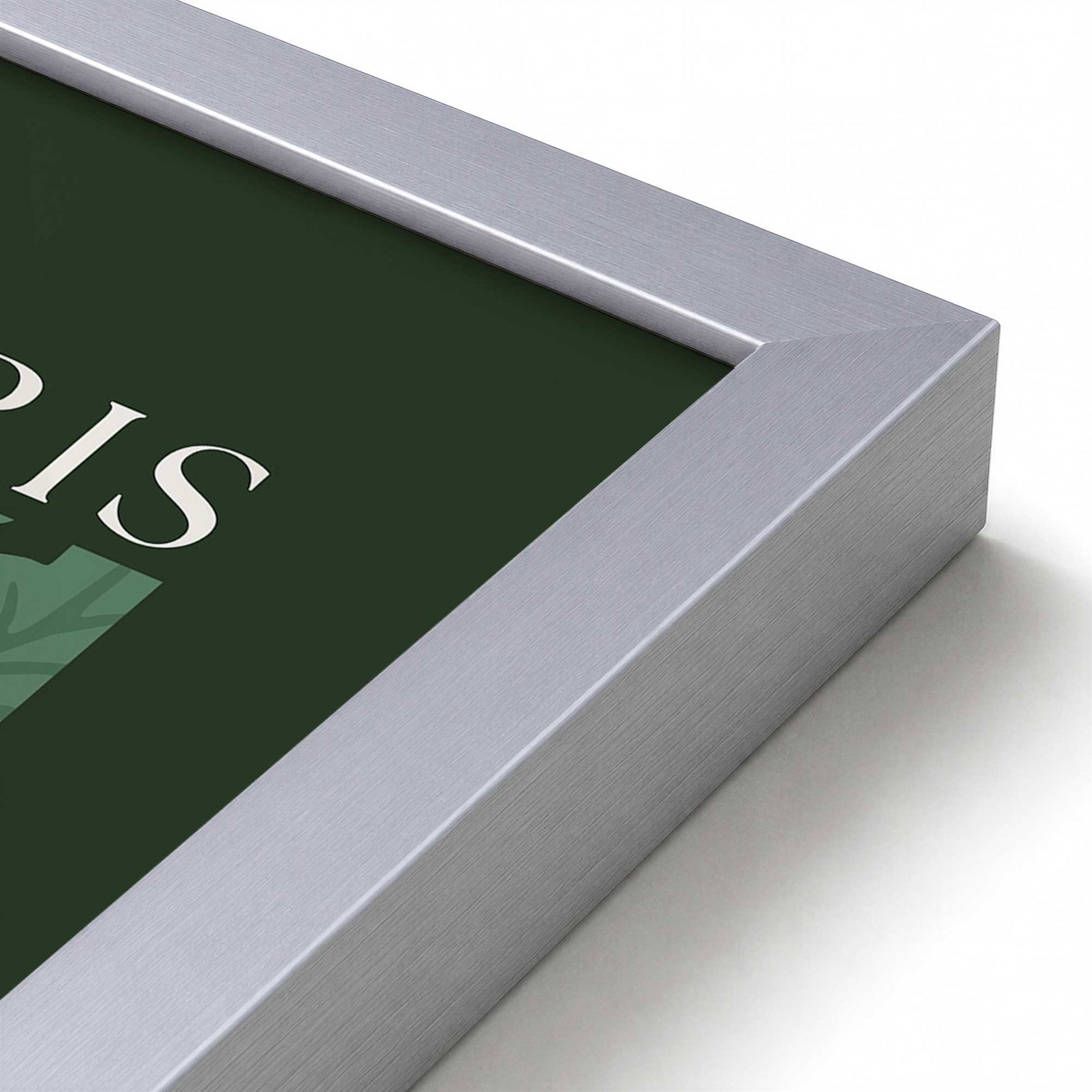 [Color:Polished Chrome], Picture of art in a Polished Chrome frame at an angle