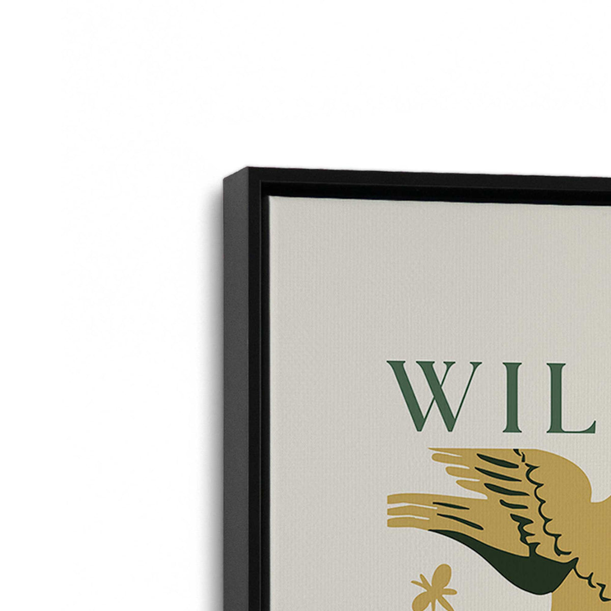 [Color:Satin Black], Picture of art in a Satin Black frame at an angle
