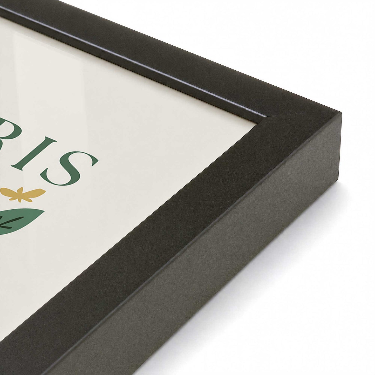 [Color:Satin Black], Picture of art in a Satin Black frame at an angle