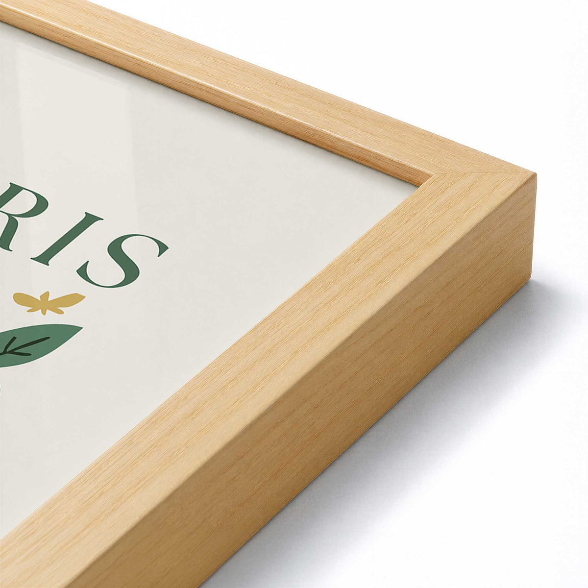 [Color:American Maple], Picture of art in a American Maple frame at an angle