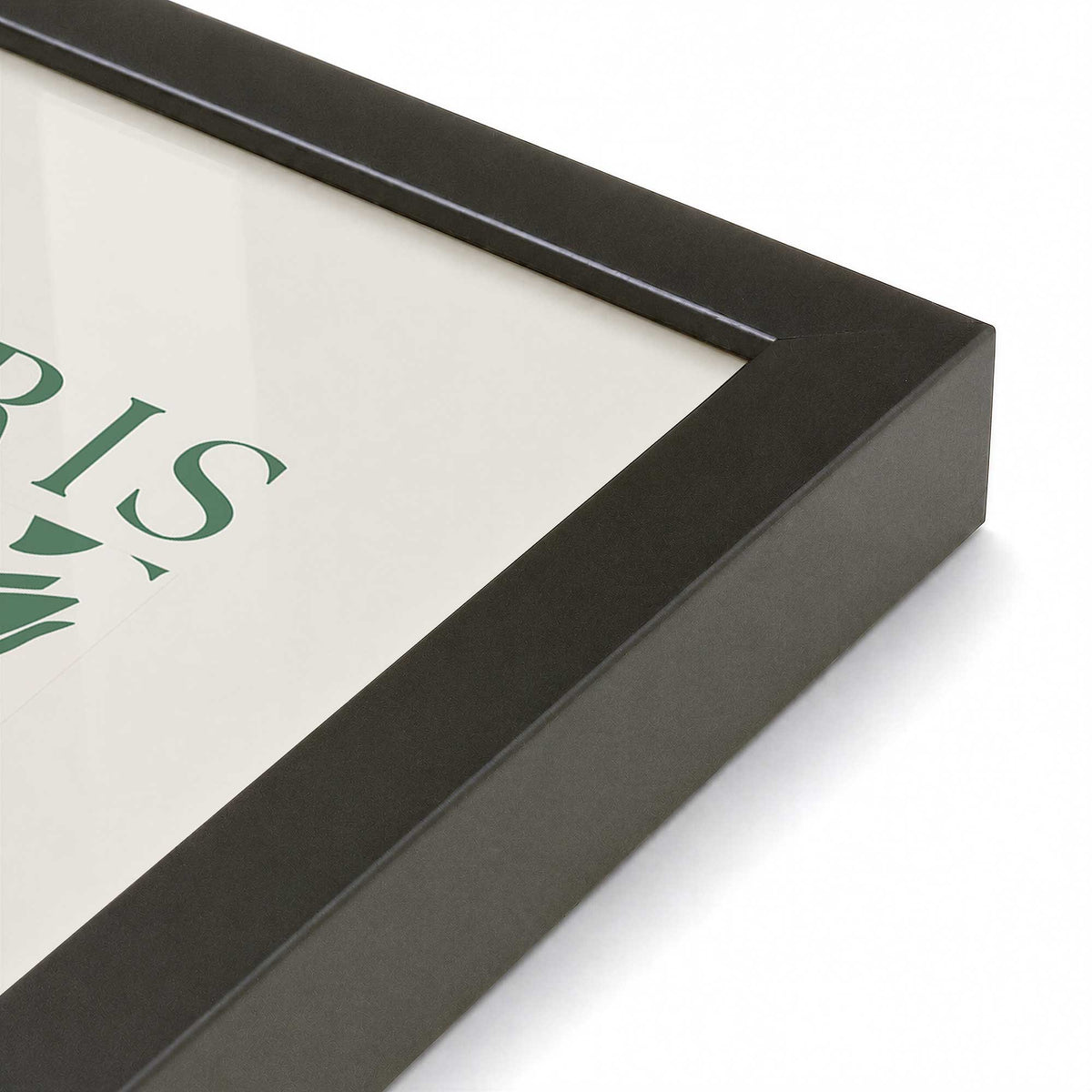 [Color:Satin Black], Picture of art in a Satin Black frame at an angle