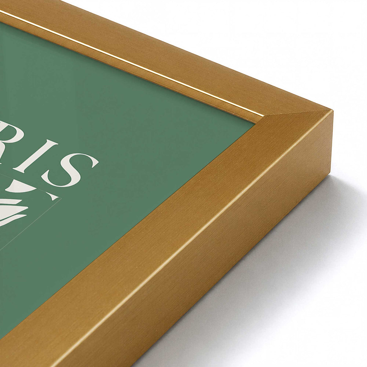 [Color:Polished Gold], Picture of art in a Polished Gold frame at an angle