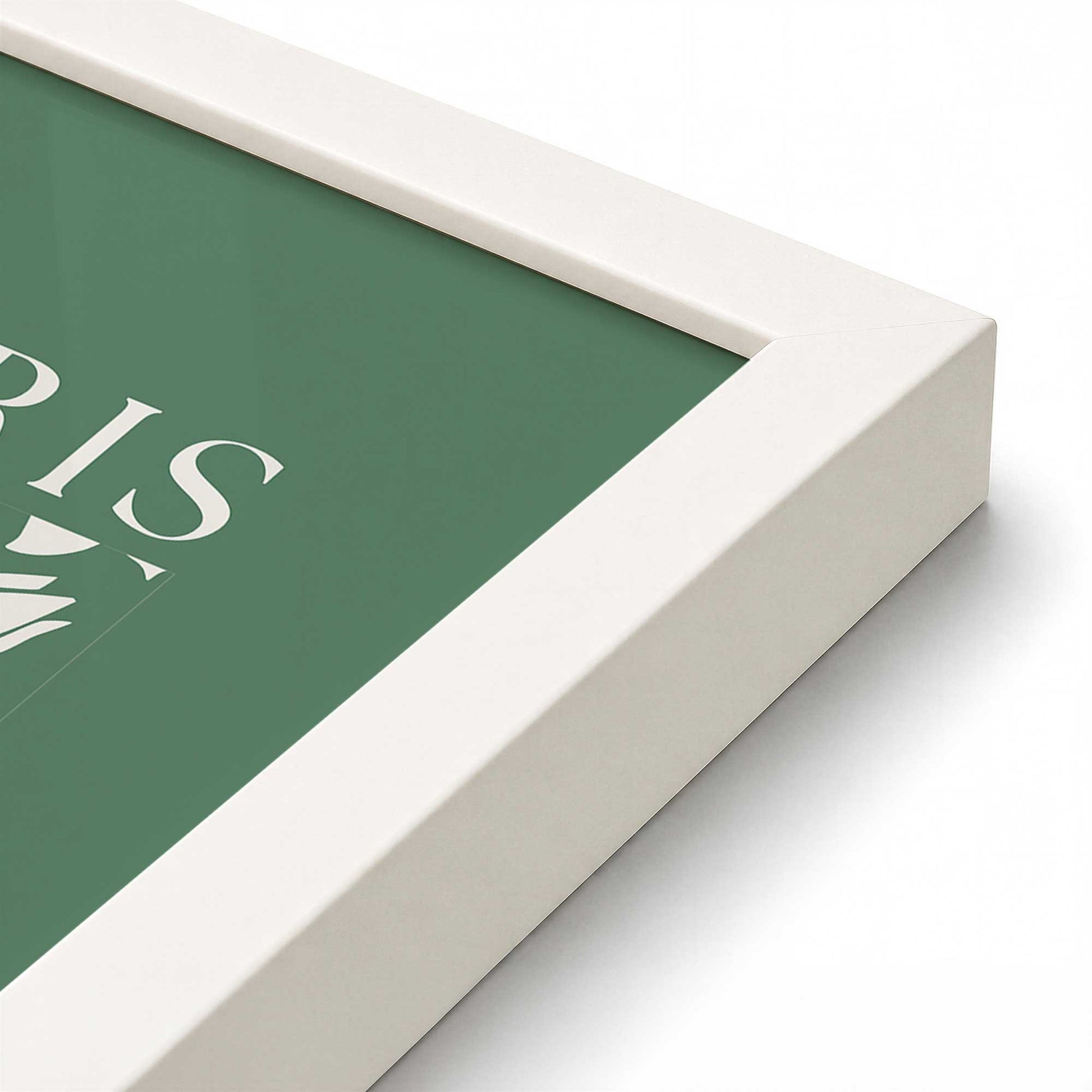[Color:Opaque White], Picture of art in a Opaque White frame at an angle