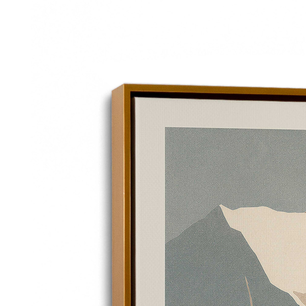 [Color:Polished Gold], Picture of art in a Polished Gold frame at an angle