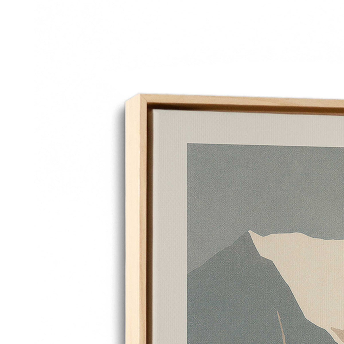 [Color:American Maple], Picture of art in a American Maple frame at an angle