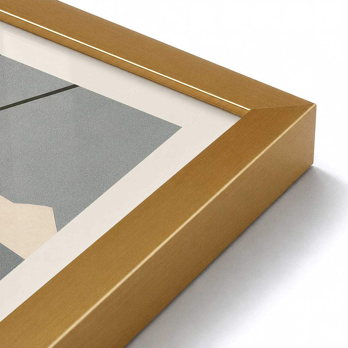 [Color:Polished Gold], Picture of art in a Polished Gold frame at an angle
