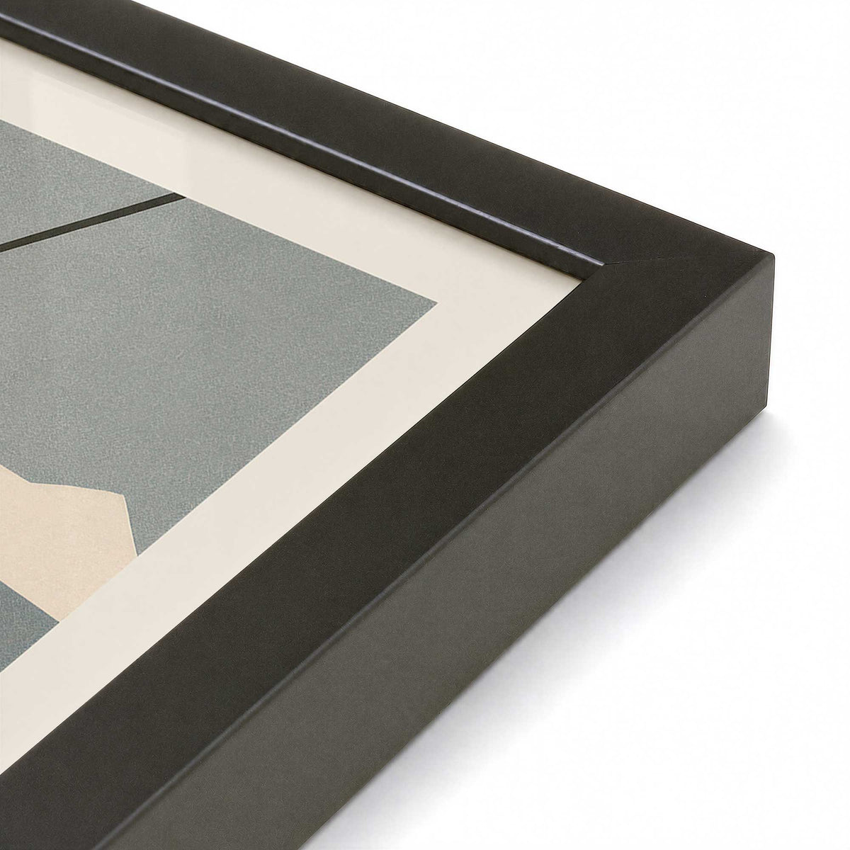 [Color:Satin Black], Picture of art in a Satin Black frame at an angle