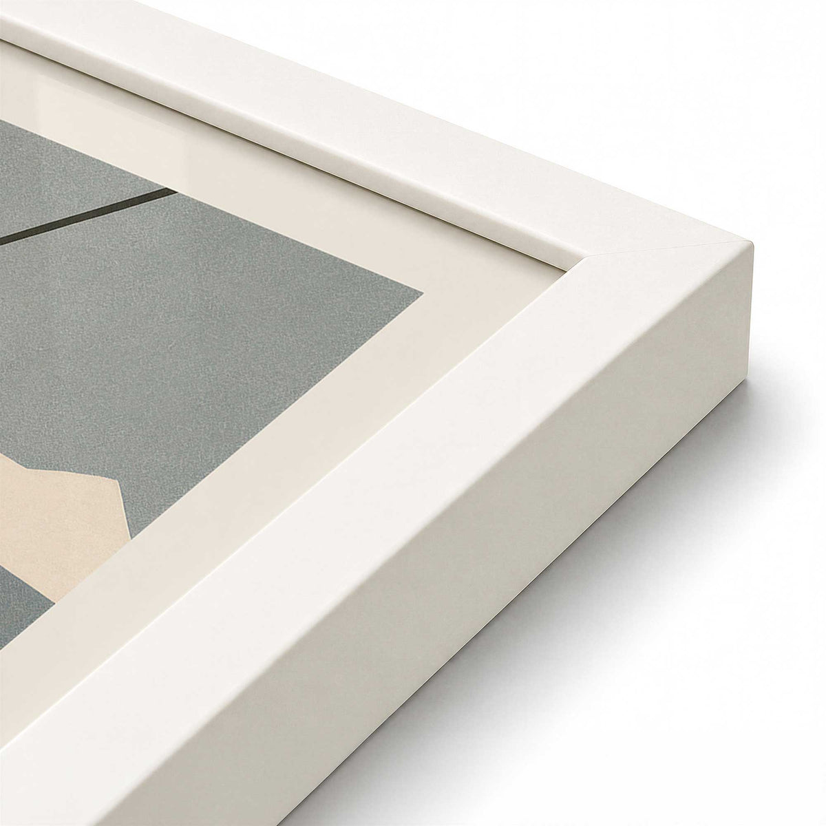 [Color:Opaque White], Picture of art in a Opaque White frame at an angle