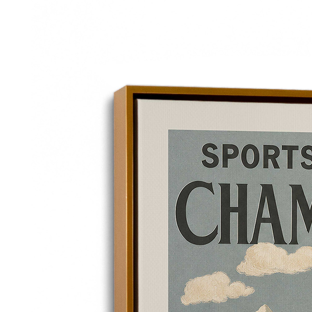 [Color:Polished Gold], Picture of art in a Polished Gold frame at an angle