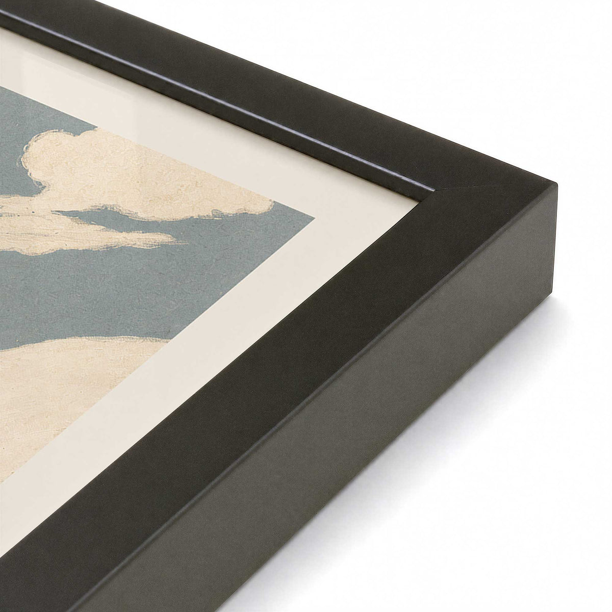 [Color:Satin Black], Picture of art in a Satin Black frame at an angle