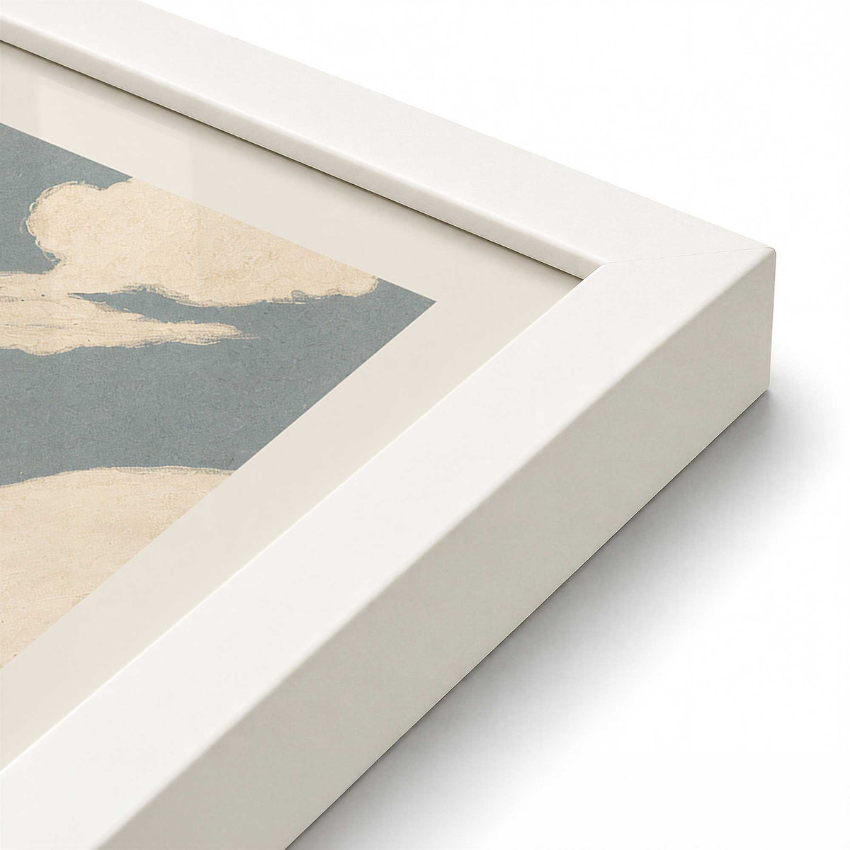 [Color:Opaque White], Picture of art in a Opaque White frame at an angle