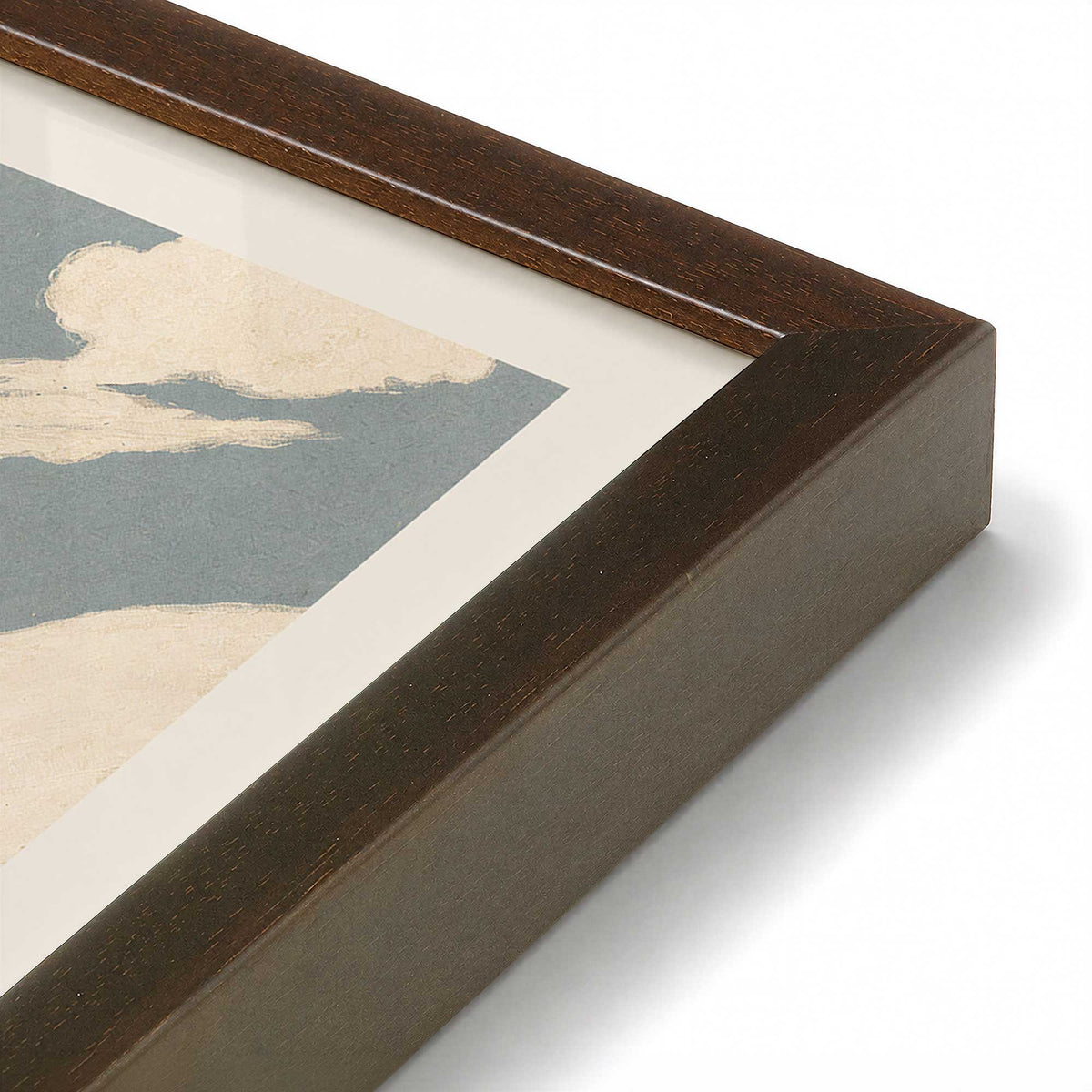 [Color:Belvinder Brown], Picture of art in a Belvinder Brown frame at an angle