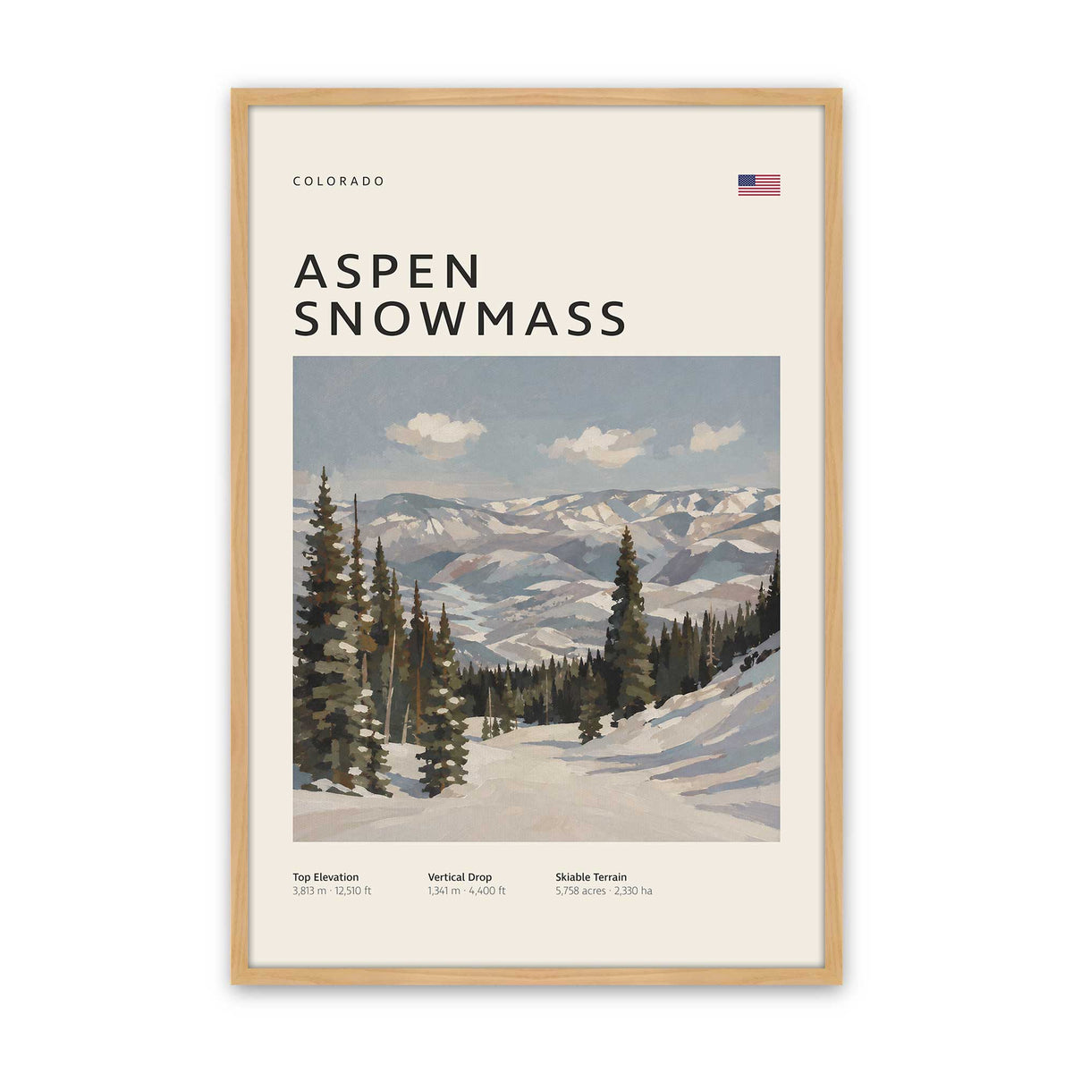 [Color:American Maple], Picture of art in a American Maple frame