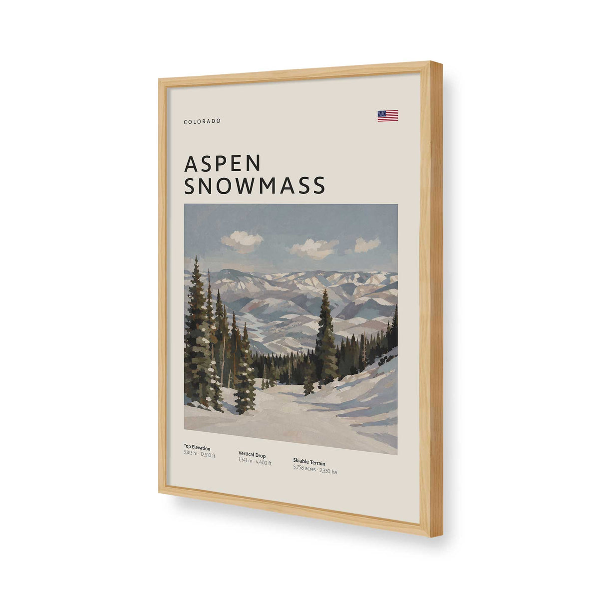 [Color:American Maple], Picture of art in a American Maple frame of the corner