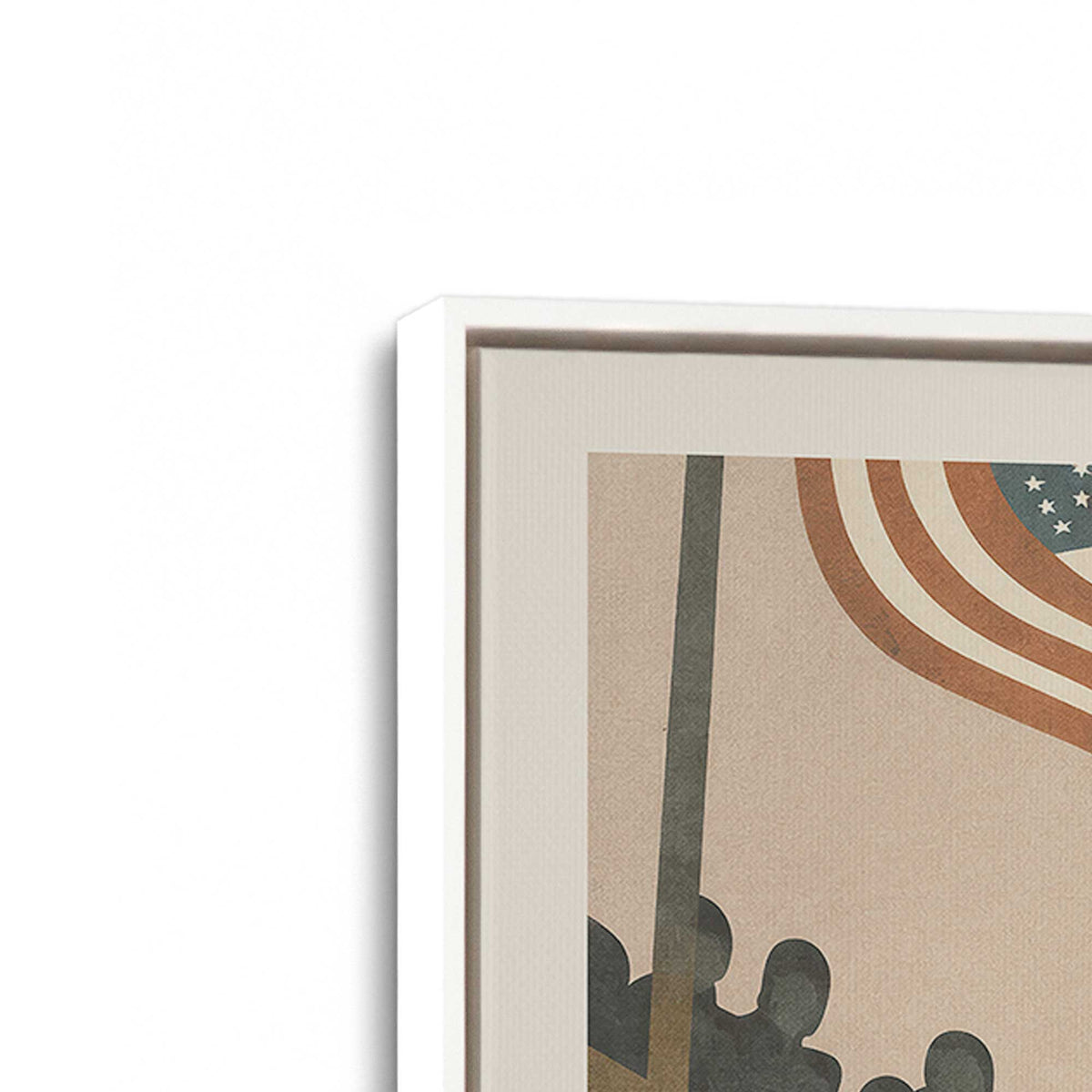 [Color:Opaque White], Picture of art in a White frame at an angle