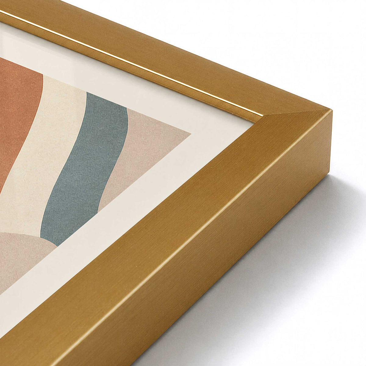 [Color:Polished Gold], Picture of art in a Polished Gold frame at an angle