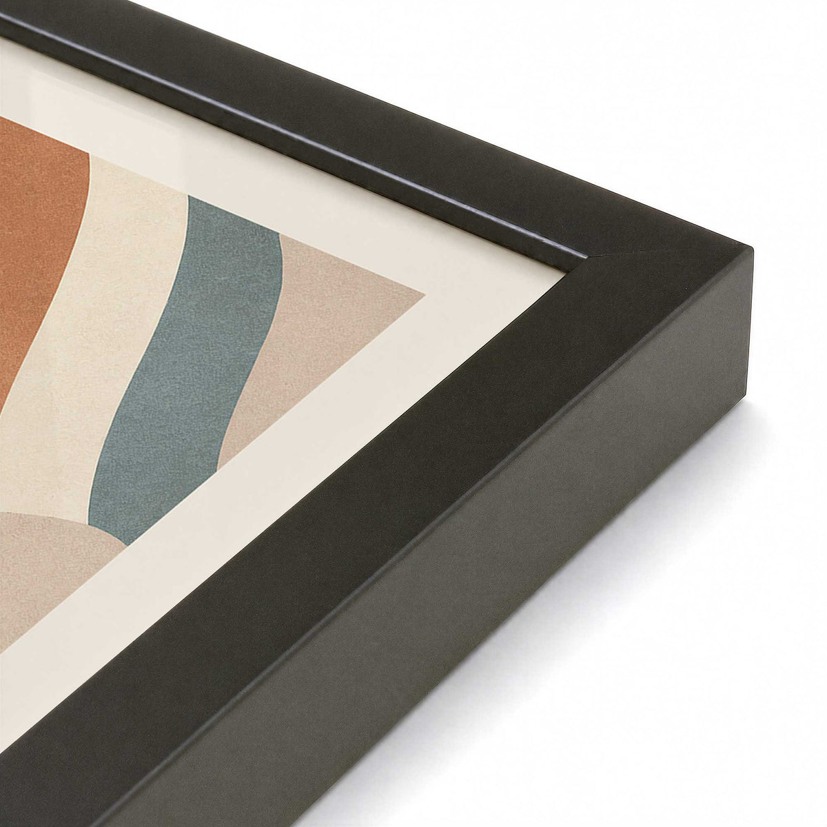 [Color:Satin Black], Picture of art in a Satin Black frame at an angle