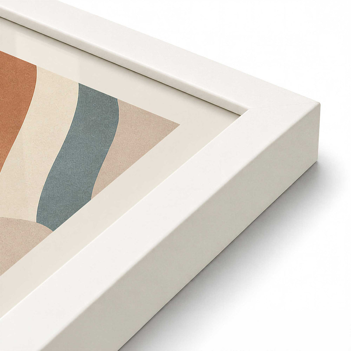 [Color:Opaque White], Picture of art in a Opaque White frame at an angle