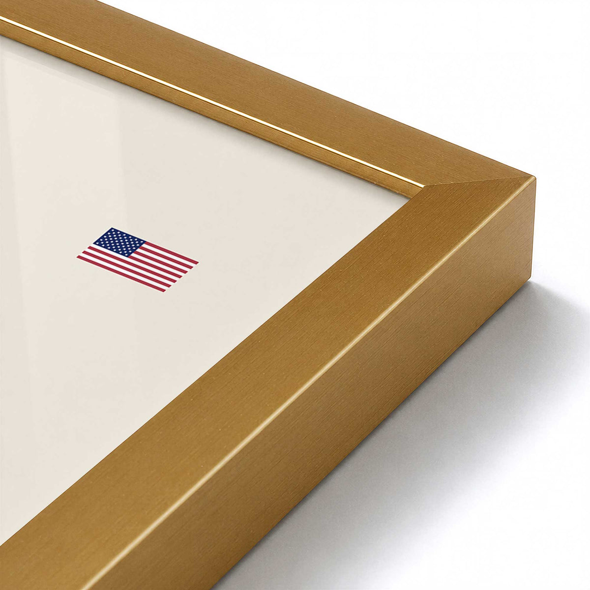 [Color:Polished Gold], Picture of art in a Polished Gold frame at an angle