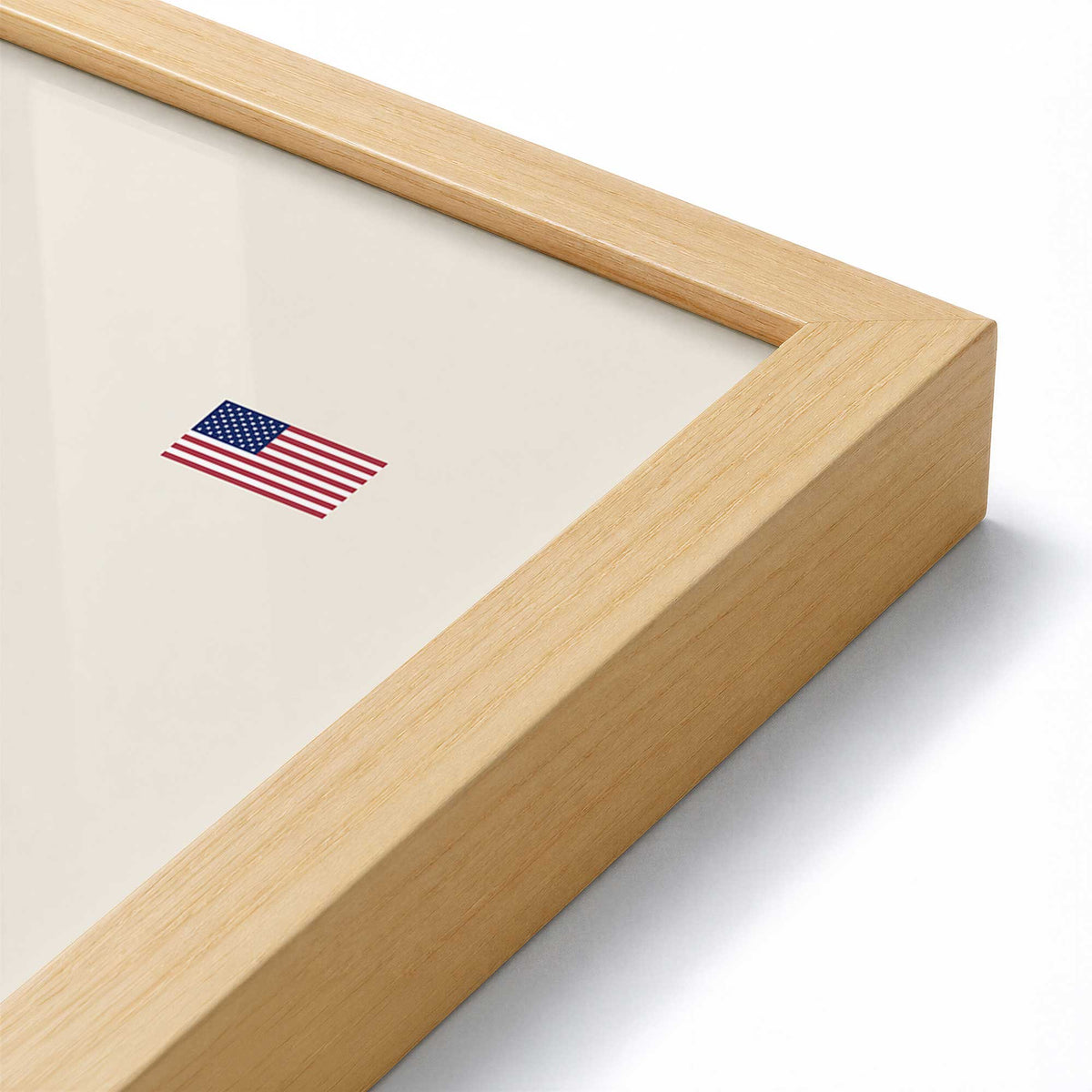 [Color:American Maple], Picture of art in a American Maple frame at an angle