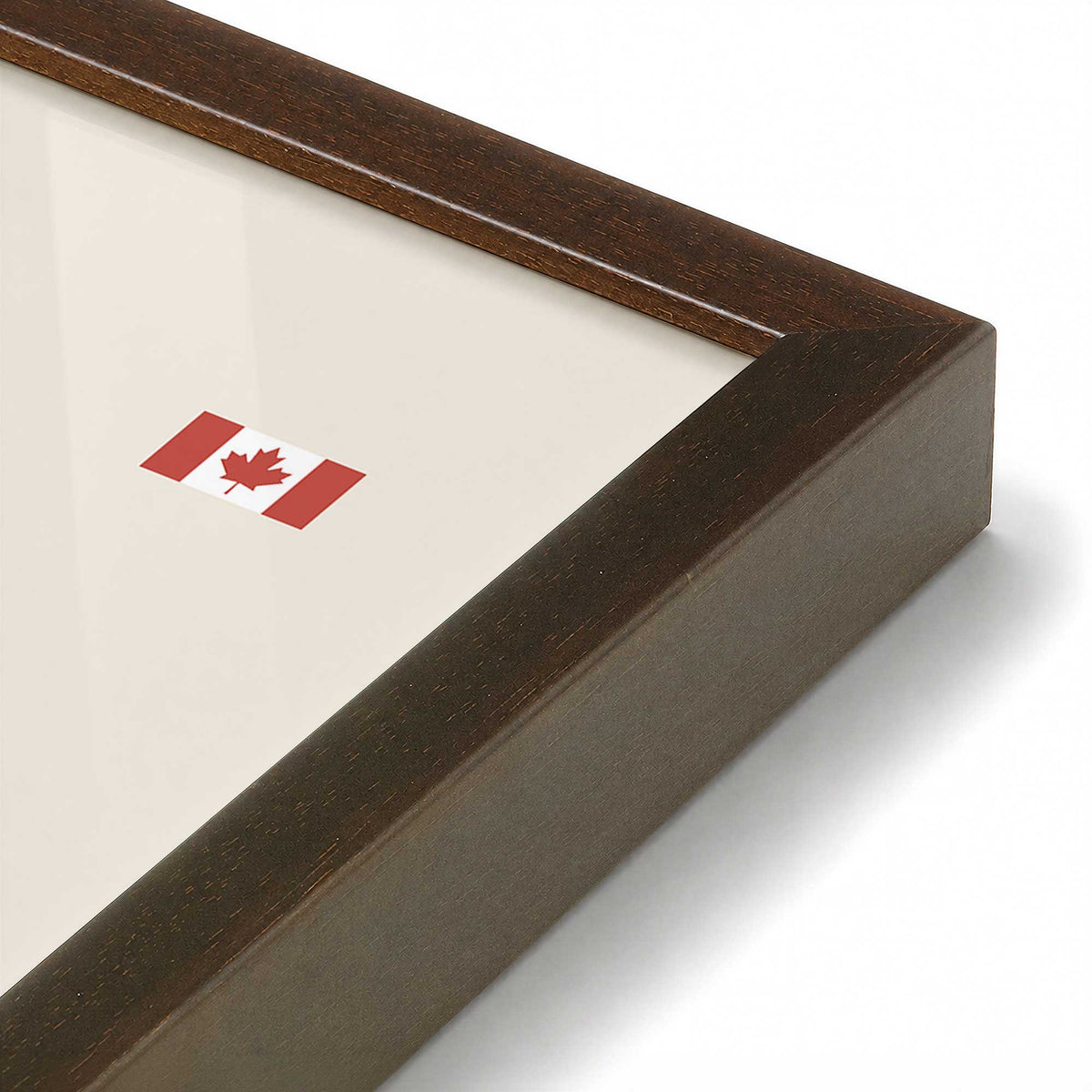 [Color:Brown], Picture of art in a Brown frame at an angle