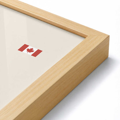 [Color:American Maple], Picture of art in a American Maple frame at an angle