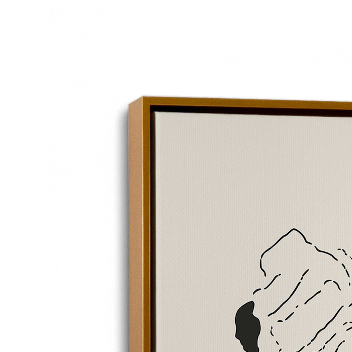 [Color:Polished Gold], Picture of art in a Polished Gold frame at an angle