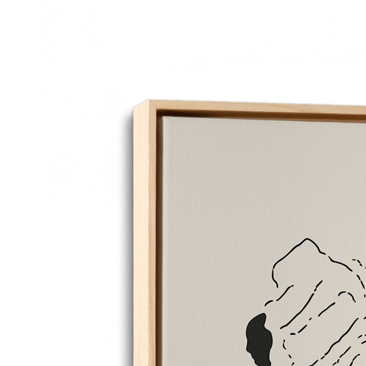 [Color:American Maple], Picture of art in a American Maple frame at an angle
