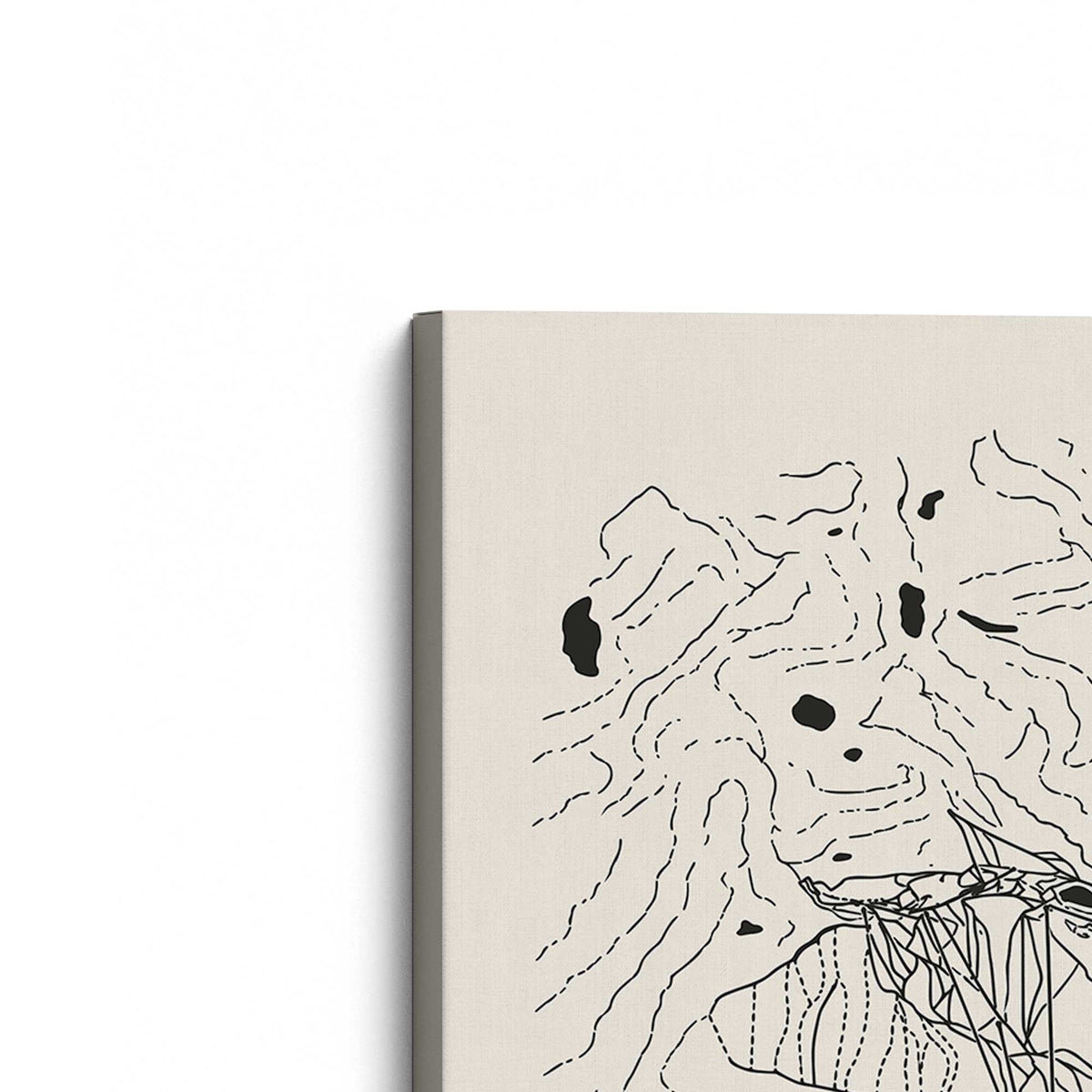 [Color:Stretched Canvas], Picture of the corner of the art