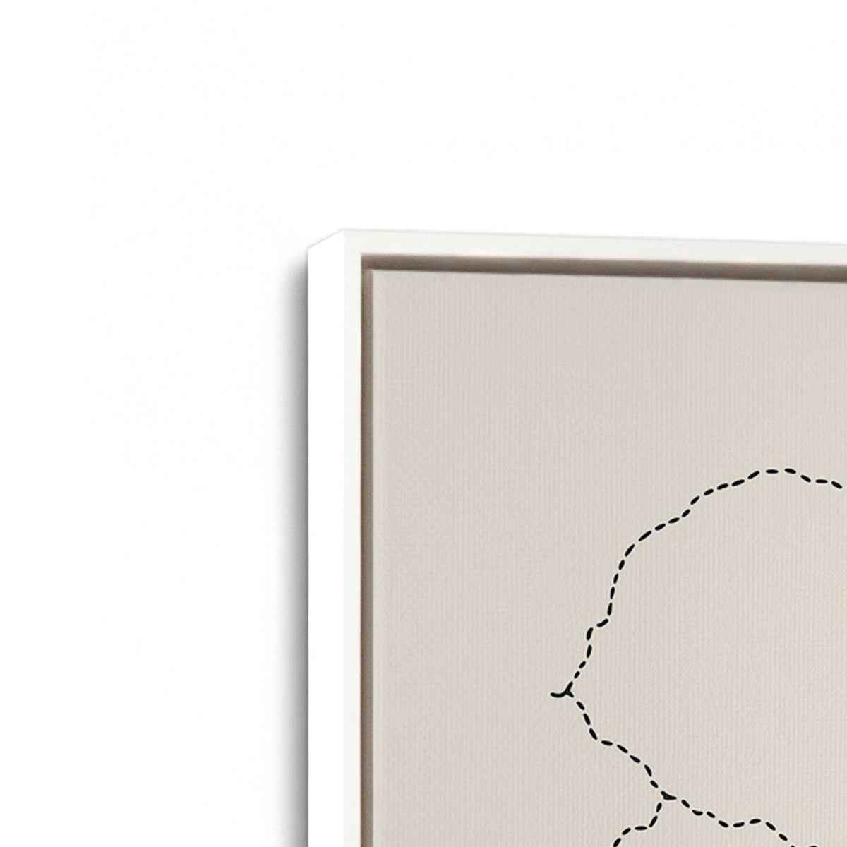 [Color:Opaque White], Picture of art in a White frame at an angle
