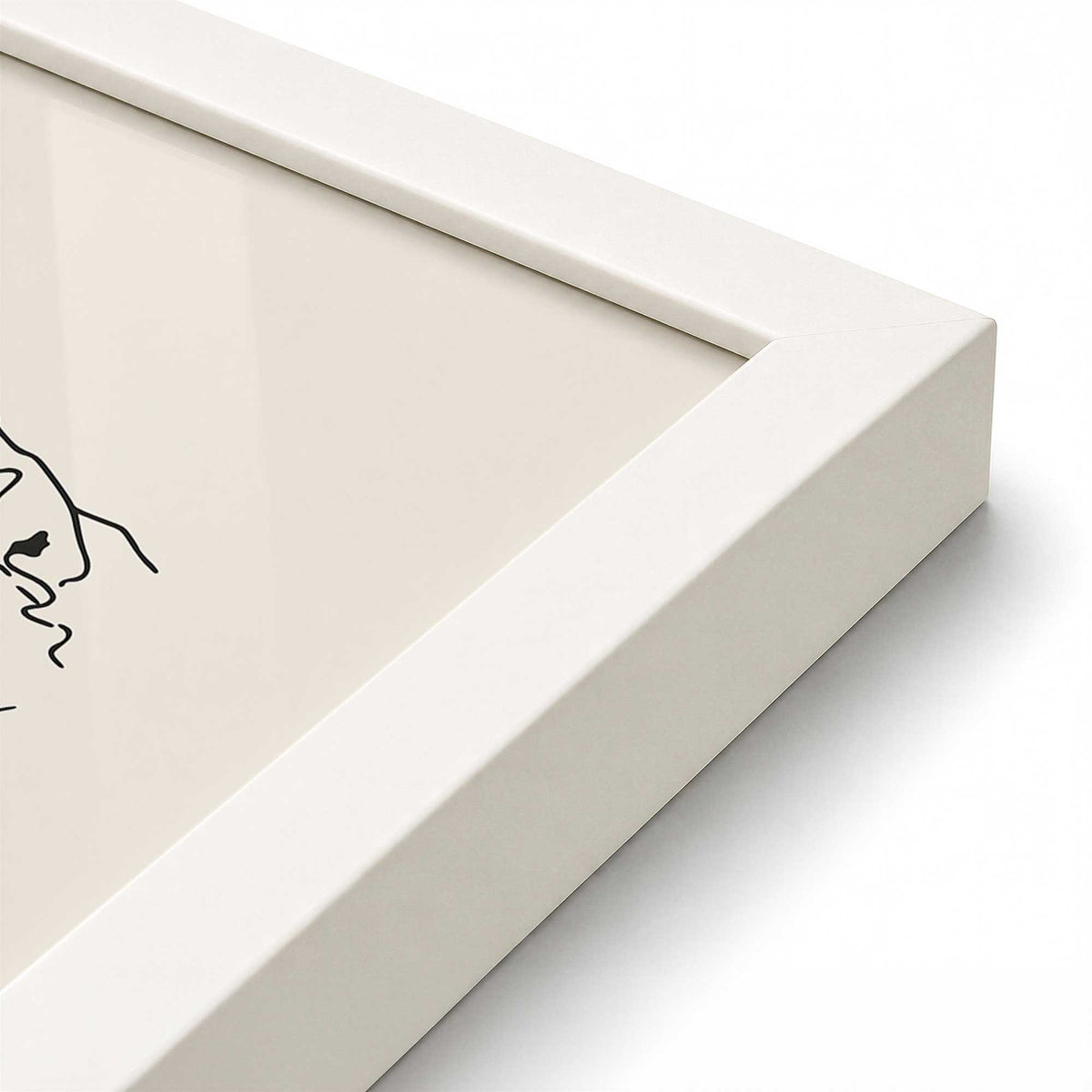 [Color:Opaque White], Picture of art in a Opaque White frame at an angle
