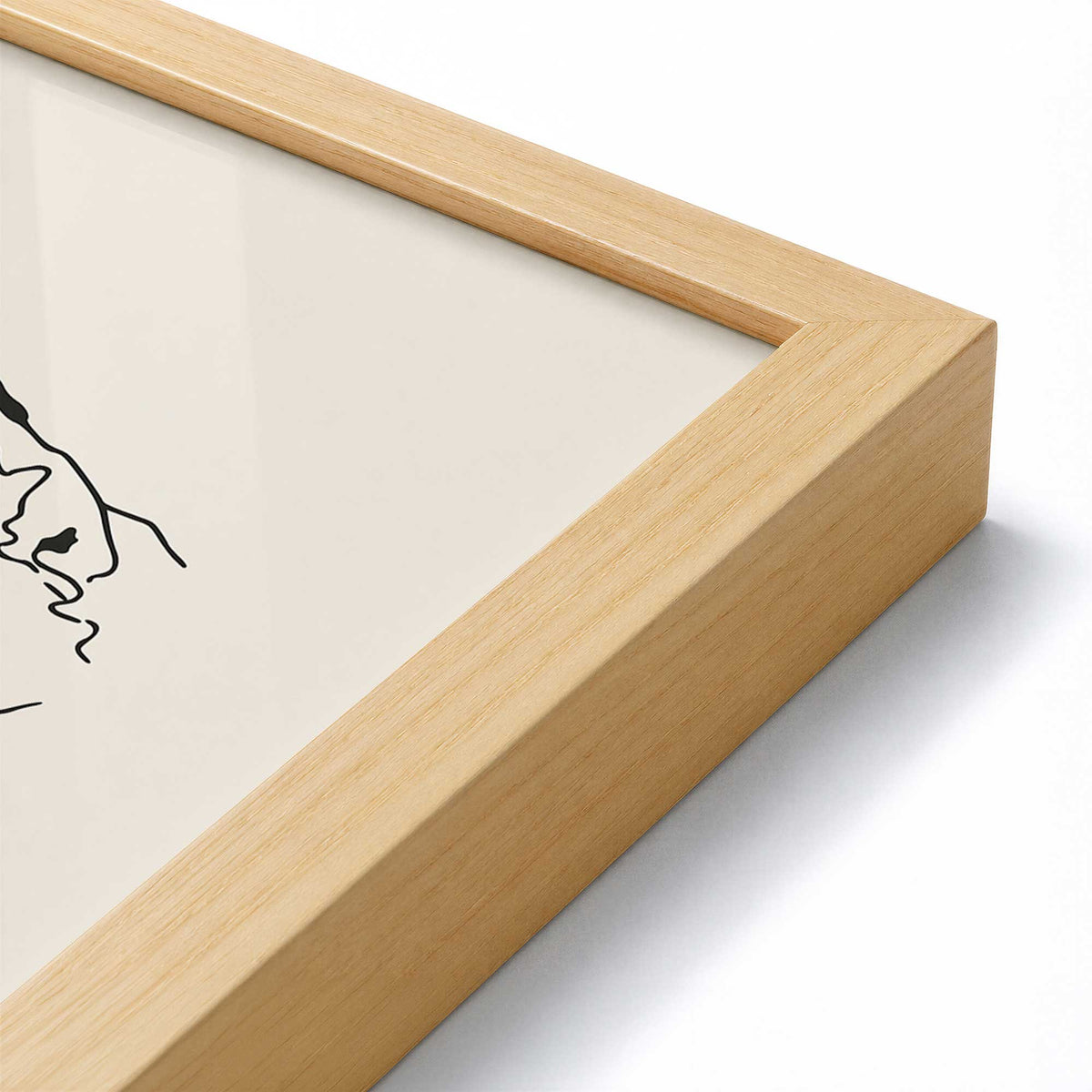 [Color:American Maple], Picture of art in a American Maple frame at an angle