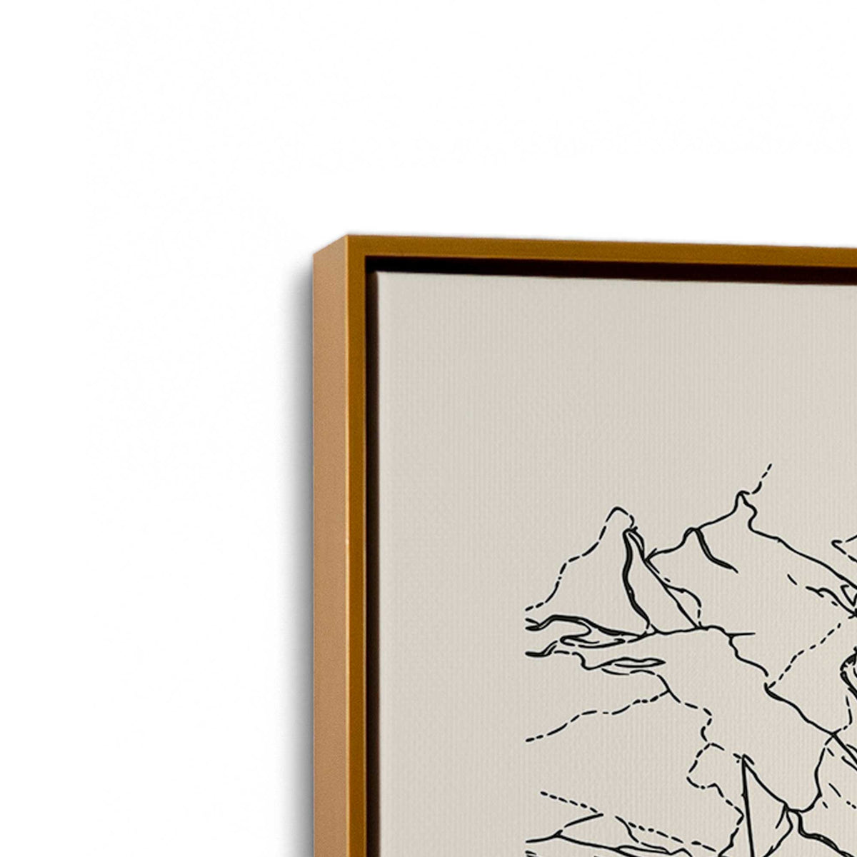 [Color:Polished Gold], Picture of art in a Polished Gold frame at an angle