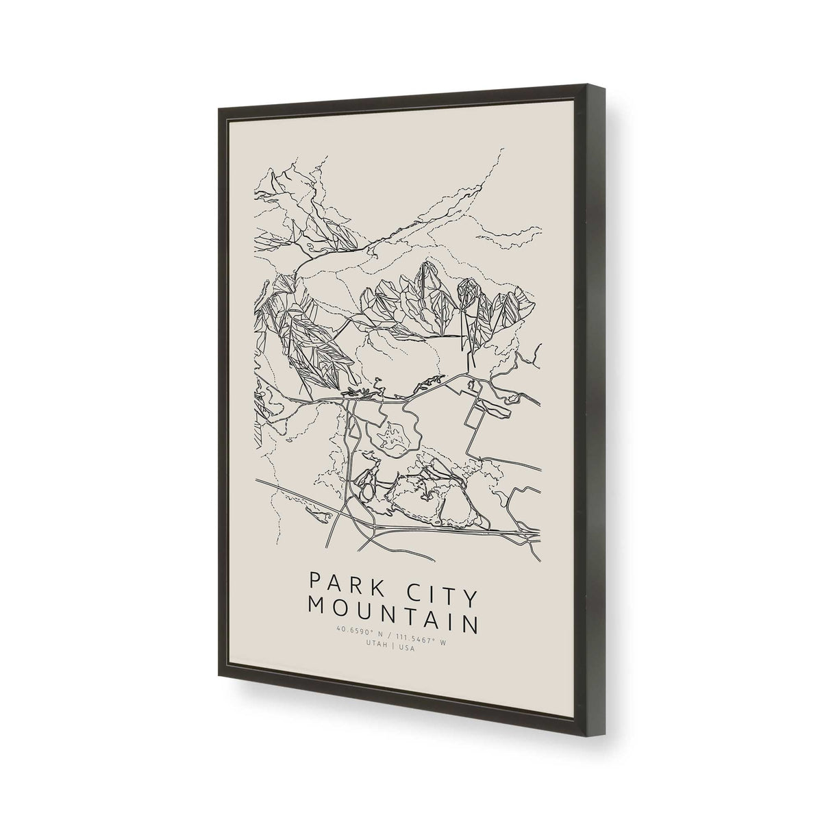 [Color:Satin Black], Picture of art in a Satin Black frame of the corner