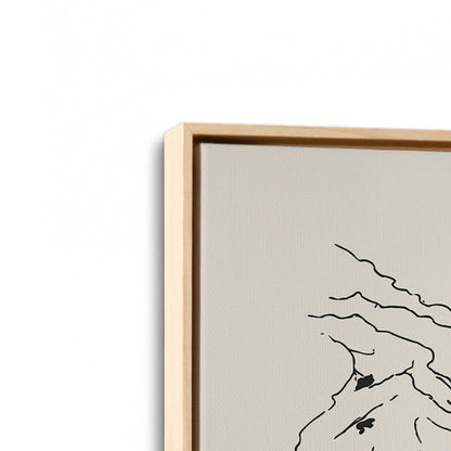 [Color:American Maple], Picture of art in a American Maple frame at an angle