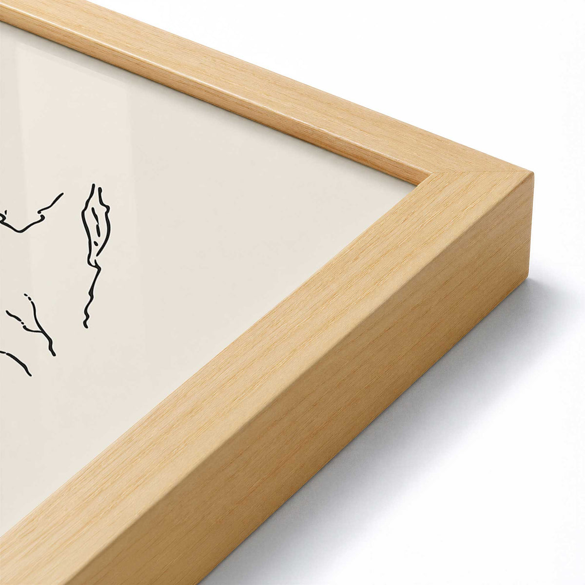 [Color:American Maple], Picture of art in a American Maple frame at an angle