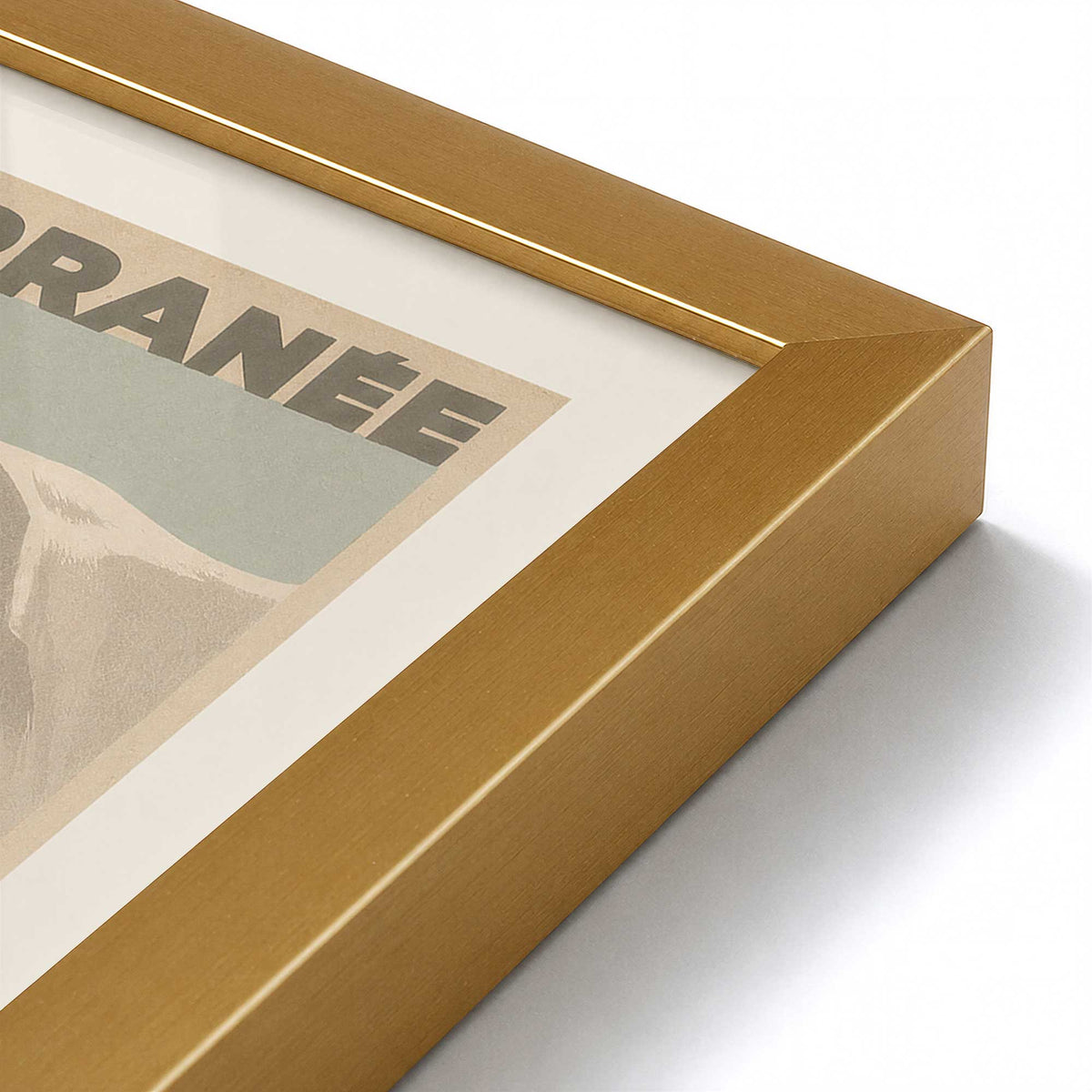 [Color:Polished Gold], Picture of art in a Polished Gold frame at an angle