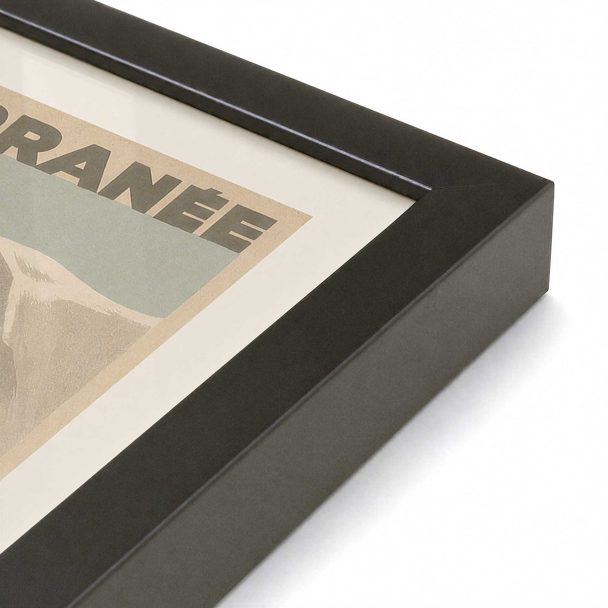 [Color:Satin Black], Picture of art in a Satin Black frame at an angle