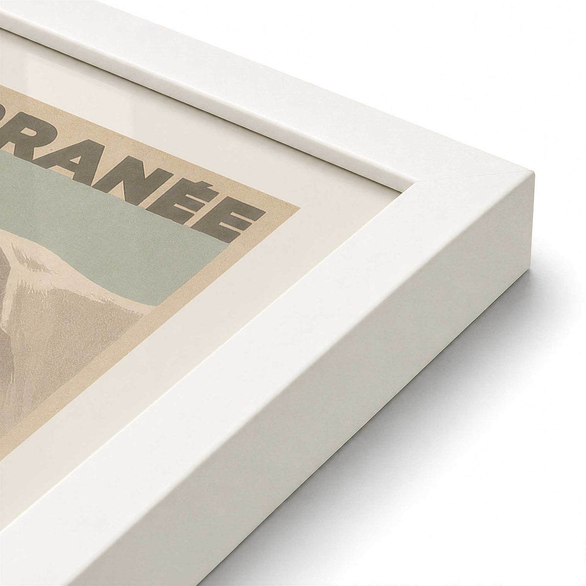 [Color:Opaque White], Picture of art in a Opaque White frame at an angle
