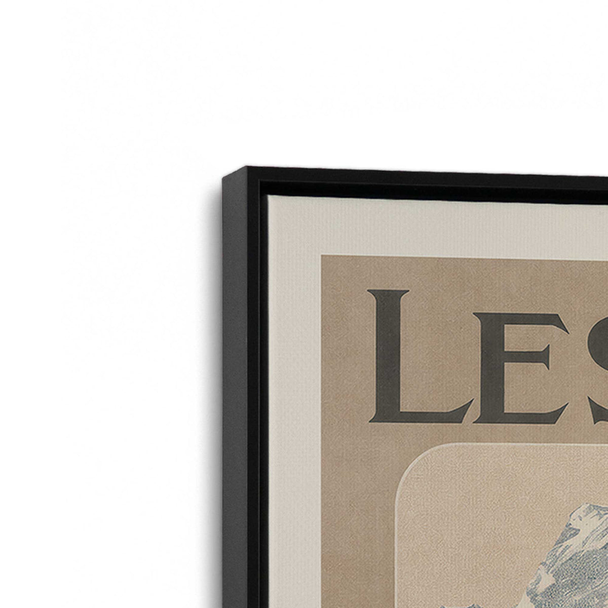 [Color:Satin Black], Picture of art in a Satin Black frame at an angle